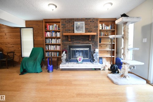 10837 139 Street Nw, Edmonton, AB - Indoor Photo Showing Living Room With Fireplace