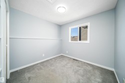 Light gray painted walls, a single window, and plush gray carpeting - 
