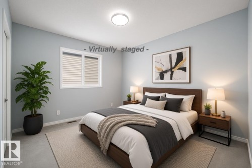 Soft gray wall paint, white trim, recessed lighting, and a white framed window - 7848 7 Avenue Sw, Edmonton, AB 