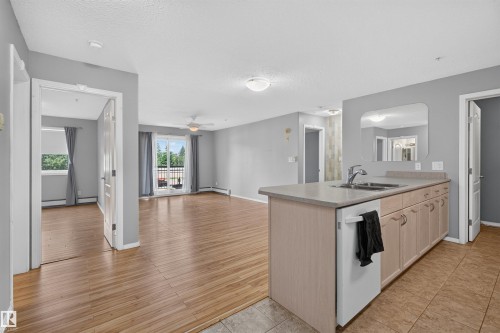 #236 592 Hooke Rd Nw, Edmonton, AB - Indoor Photo Showing Kitchen With Double Sink