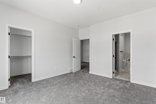 Neutral gray carpeting, white walls, recessed lighting, and a walk-in closet with built-in shelving - 8815 181 Avenue Nw, Edmonton, AB - Indoor