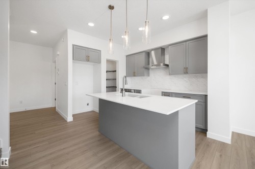 4178 Kinglet Drive Nw, Edmonton, AB - Indoor Photo Showing Kitchen With Double Sink With Upgraded Kitchen