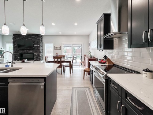 134 Joyal Way, St. Albert, AB - Indoor Photo Showing Kitchen With Double Sink With Upgraded Kitchen