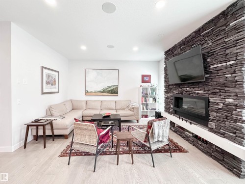 134 Joyal Way, St. Albert, AB - Indoor Photo Showing Living Room With Fireplace