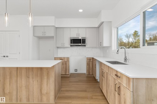 20808 40 Avenue Nw, Edmonton, AB - Indoor Photo Showing Kitchen With Upgraded Kitchen