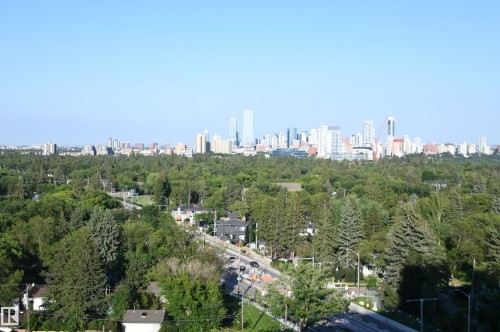 The private balcony provides a simply stunning, panoramic view of the city.  Simply gorgeous - #1305 13910 Stony Plain Rd Nw, Edmonton, AB - Outdoor With View