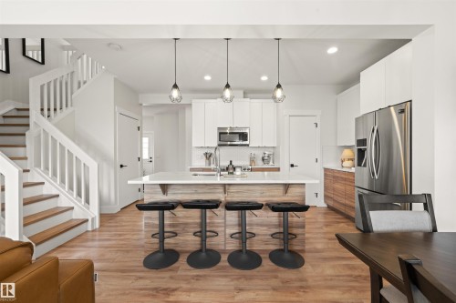 3837 Robins Crescent Nw, Edmonton, AB - Indoor Photo Showing Kitchen With Stainless Steel Kitchen With Upgraded Kitchen