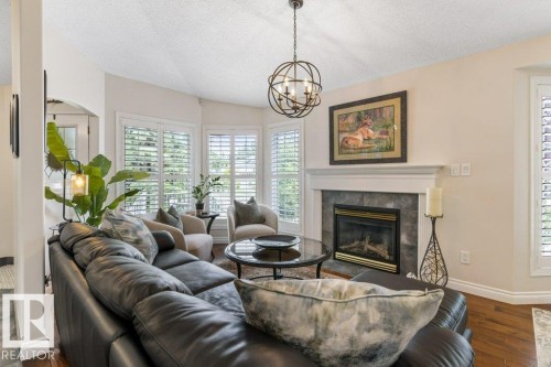 2 Enderby Crescent, St. Albert, AB - Indoor Photo Showing Living Room With Fireplace