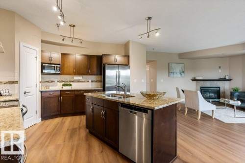 #205 35 Sturgeon Rd, St. Albert, AB - Indoor Photo Showing Kitchen With Double Sink With Upgraded Kitchen