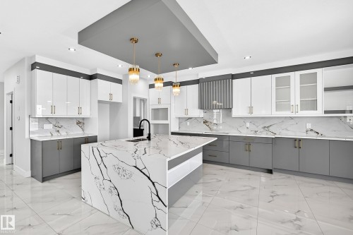 233 Crystal Creek, Leduc, AB - Indoor Photo Showing Kitchen With Upgraded Kitchen
