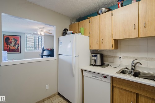 #903 9916 113 St Nw, Edmonton, AB - Indoor Photo Showing Kitchen With Double Sink