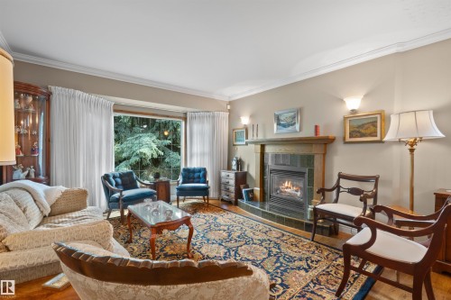 14640 88 Avenue Nw, Edmonton, AB - Indoor Photo Showing Living Room With Fireplace