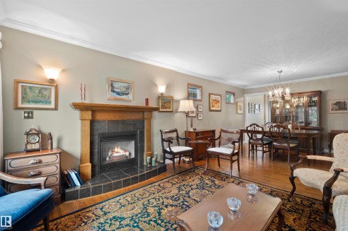 14640 88 Avenue Nw, Edmonton, AB - Indoor Photo Showing Living Room With Fireplace