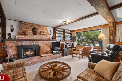 14640 88 Avenue Nw, Edmonton, AB - Indoor Photo Showing Living Room With Fireplace
