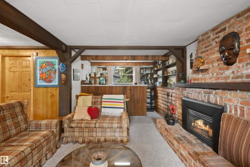 14640 88 Avenue Nw, Edmonton, AB - Indoor Photo Showing Living Room With Fireplace