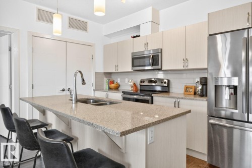 #206 8525 91 St Nw, Edmonton, AB - Indoor Photo Showing Kitchen With Double Sink With Upgraded Kitchen