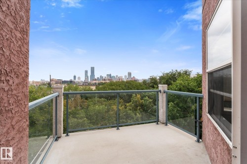 First balcony/patio: perfect for breakfast/coffees - #505 10346 117 St Nw, Edmonton, AB - Outdoor With Exterior