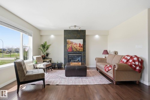 10 Rockwell Close, Fort Saskatchewan, AB - Indoor Photo Showing Living Room With Fireplace