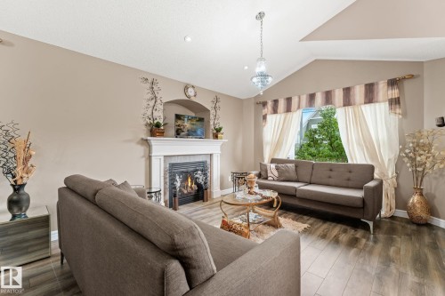 17027 121 Street Nw, Edmonton, AB - Indoor Photo Showing Living Room With Fireplace