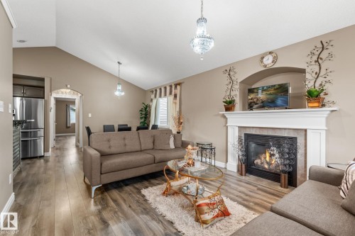 17027 121 Street Nw, Edmonton, AB - Indoor Photo Showing Living Room With Fireplace