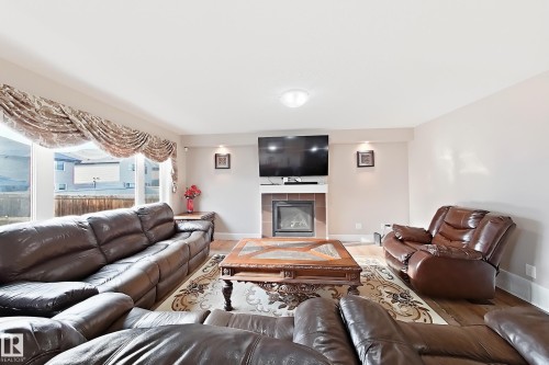 1862 32A Street Nw, Edmonton, AB - Indoor Photo Showing Living Room With Fireplace
