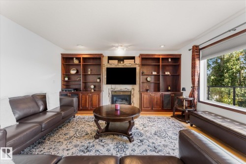 488 Klarvatten Lake Wynd Nw, Edmonton, AB - Indoor Photo Showing Living Room With Fireplace