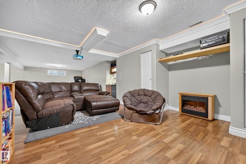 3619 31 Street Nw, Edmonton, AB - Indoor Photo Showing Living Room With Fireplace
