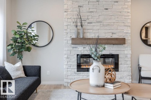 113 Stiles Bend, Leduc, AB - Indoor With Fireplace