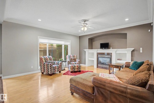 13608 160 Avenue Nw, Edmonton, AB - Indoor Photo Showing Living Room With Fireplace