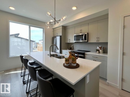 304 32 Street Sw, Edmonton, AB - Indoor Photo Showing Kitchen With Double Sink