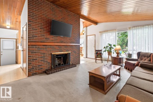 13336 106 Street Nw, Edmonton, AB - Indoor Photo Showing Living Room With Fireplace