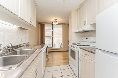#201 12141 Jasper Av Nw, Edmonton, AB - Indoor Photo Showing Kitchen With Double Sink