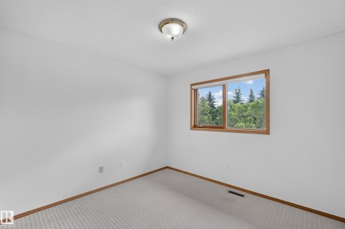 Neutral wall finish, wood-trim window frame, textile floor covering, and ceiling-mounted light fixture - 306 Twin Brooks Drive Nw, Edmonton, AB 