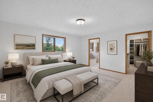 Carpeted room with a ceiling-mounted light fixture - 306 Twin Brooks Drive Nw, Edmonton, AB 