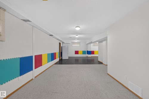 Spacious room featuring light-toned carpeting and dark-toned flooring - 306 Twin Brooks Drive Nw, Edmonton, AB 
