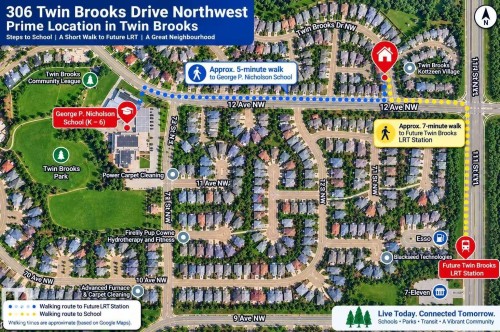 Location Map. Illustrating the property's position within its local area, including proximity to various points of interest and transportation routes - 306 Twin Brooks Drive Nw, Edmonton, AB 