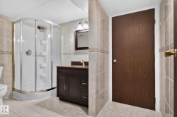 Enclosed shower with clear glass surround - 