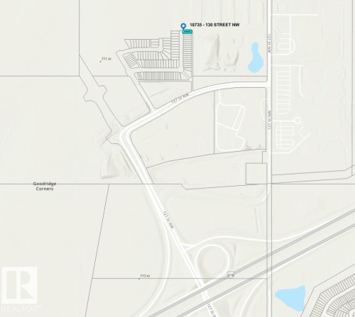 Location Map. Indicating the geographic placement of the property with surrounding roads and features - 18735 130 Street Nw, Edmonton, AB 