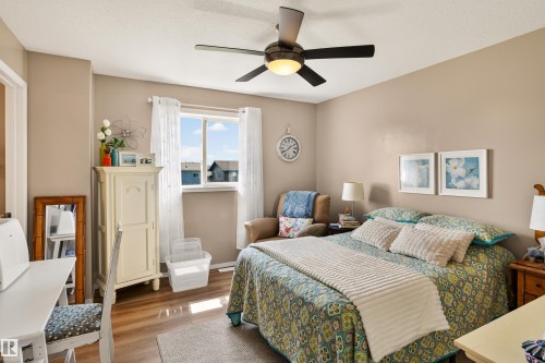 Ceiling fan with integrated lighting - #9 6506 47 St, Cold Lake, AB - Indoor Photo Showing Bedroom
