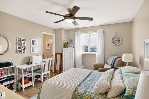 Ceiling fan with integrated lighting - #9 6506 47 St, Cold Lake, AB - Indoor Photo Showing Bedroom