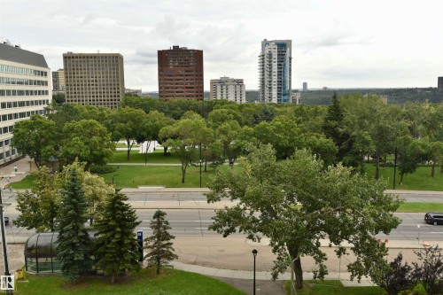 Expansive urban parkland with mature trees and green spaces - #706 9741 110 St Nw, Edmonton, AB - Outdoor