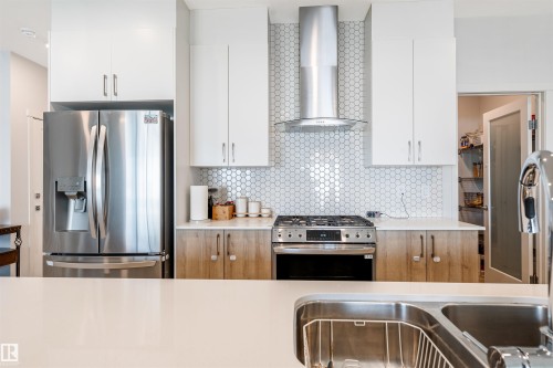 17072 45 Street Nw, Edmonton, AB - Indoor Photo Showing Kitchen With Double Sink With Upgraded Kitchen