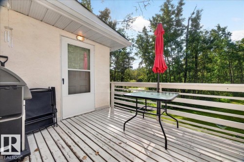 Wood-plank deck with a white painted finish, white railing, and exterior door with screen - 121 51205 Range Road 195, Rural Beaver County, AB - Outdoor With Deck Patio Veranda