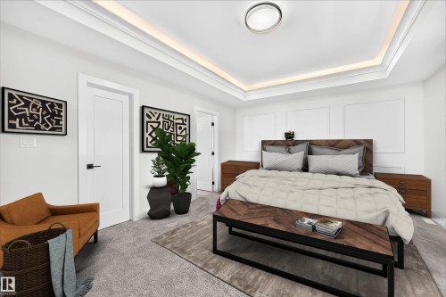 virtually staged - 38 Avonlea Way, Spruce Grove, AB - Indoor Photo Showing Bedroom