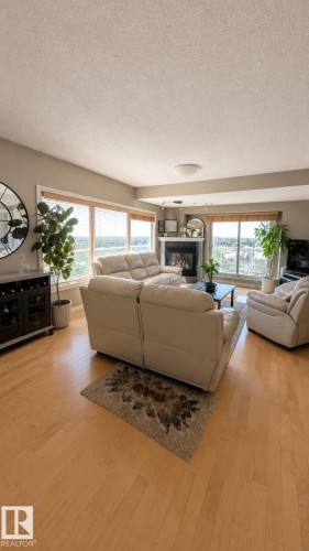 #901 11111 82 Av Nw, Edmonton, AB - Indoor Photo Showing Living Room With Fireplace