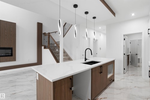 803 158 Avenue Ne, Edmonton, AB - Indoor Photo Showing Kitchen With Double Sink With Upgraded Kitchen