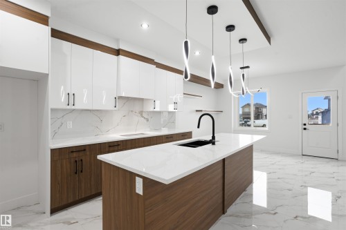803 158 Avenue Ne, Edmonton, AB - Indoor Photo Showing Kitchen With Double Sink With Upgraded Kitchen