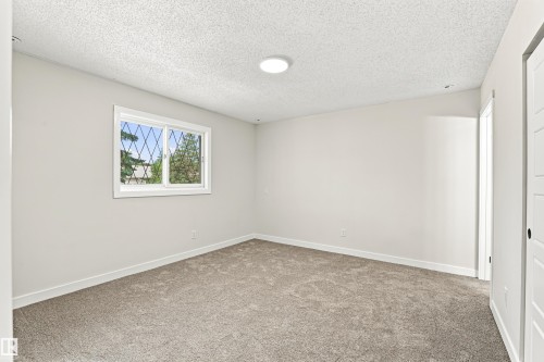 Neutral-toned carpeting, white walls, and a window featuring decorative muntins - #21 9375 172 St Nw, Edmonton, AB - Indoor Photo Showing Other Room