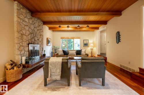 7711 139 Street Nw, Edmonton, AB - Indoor With Fireplace
