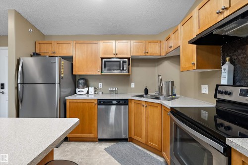 #440 1520 Hammond Gate Nw, Edmonton, AB - Indoor Photo Showing Kitchen With Stainless Steel Kitchen With Double Sink